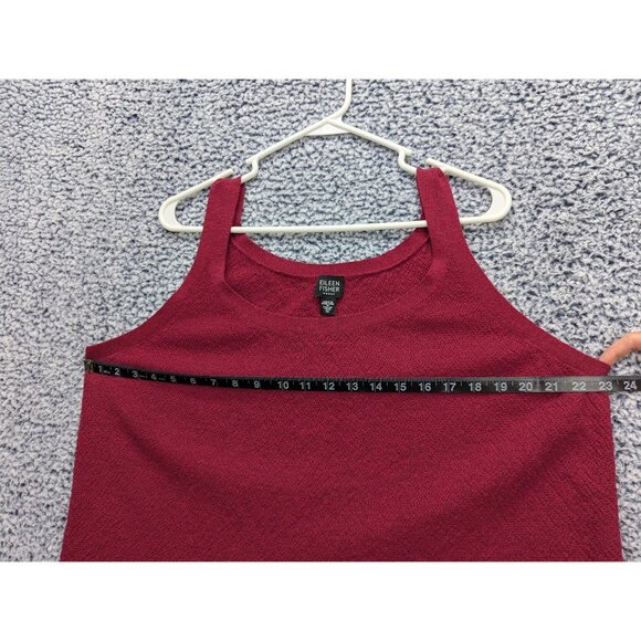VTG Eileen Fisher Italian Wool Knit Tank Top Size 1X Boho Sleeveless 90s Y2K Red - Picture 7 of 10